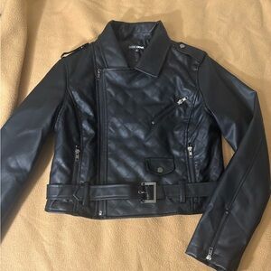Fashion Nova Black Quilted Leather Jacket